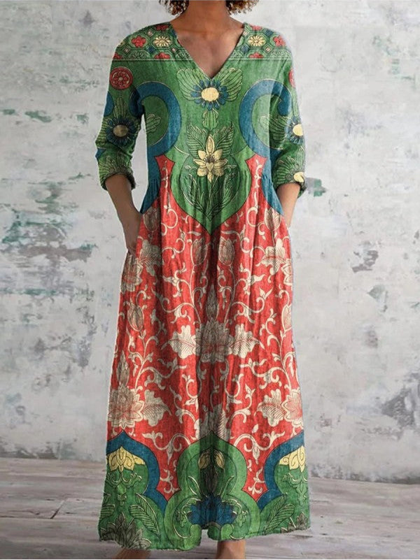 Alice™ | Abito Maxi con Stampa Floreale Vintage