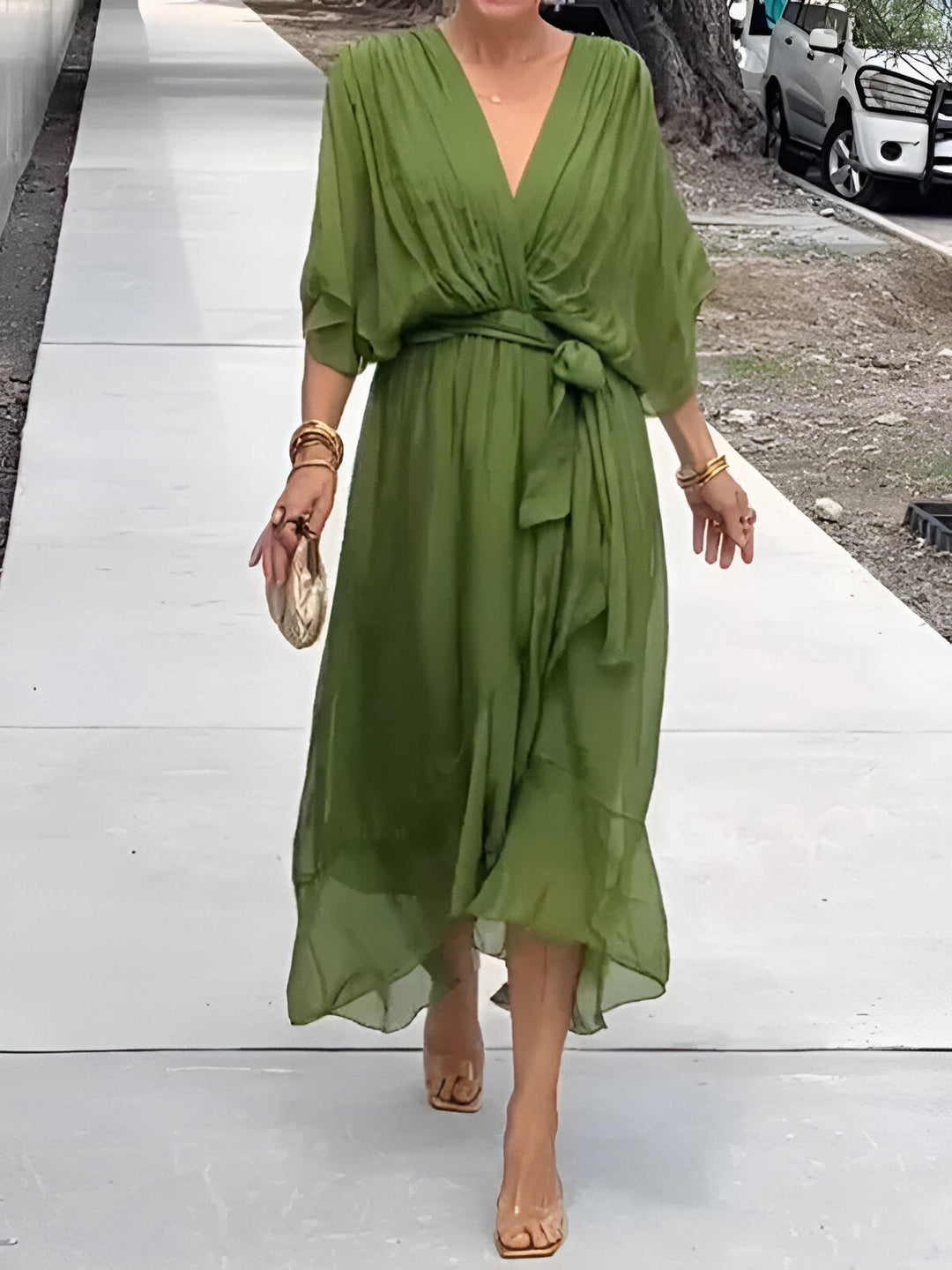 Delfina™ | Abito in Chiffon con Scollo a V