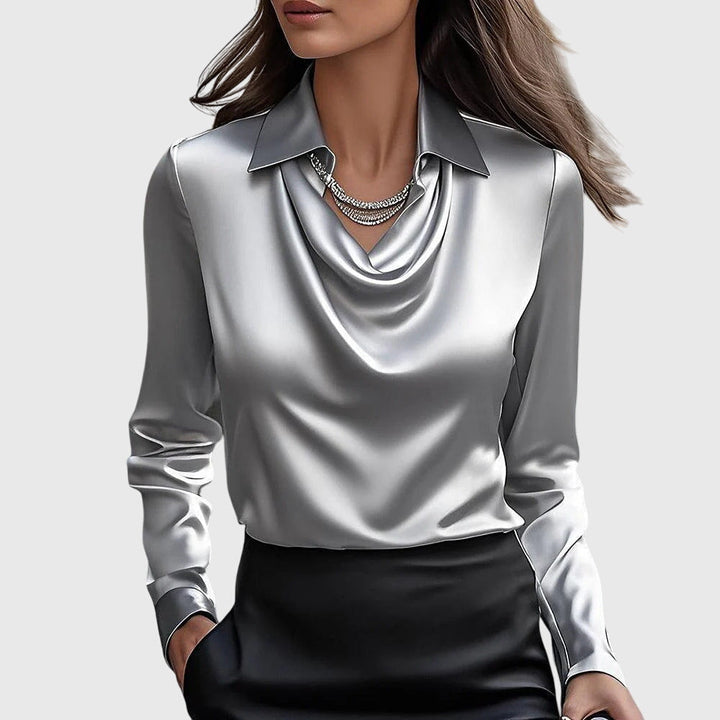 Silvia™ | Blusa Elegante con Collo Arricciato