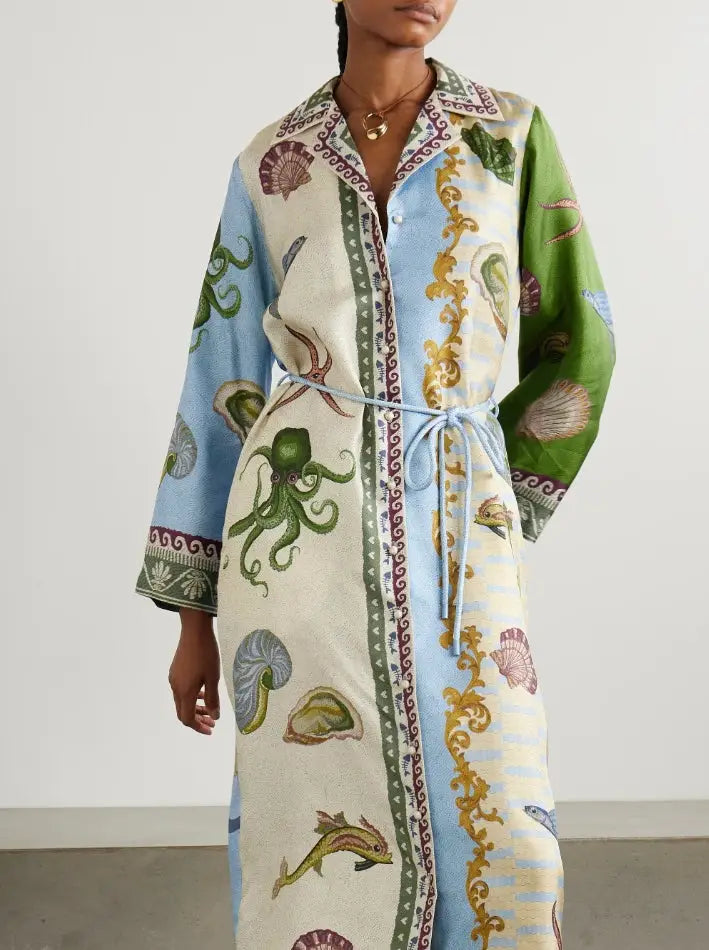 Celeste™ | Abito Maxi in Lino e Cotone
