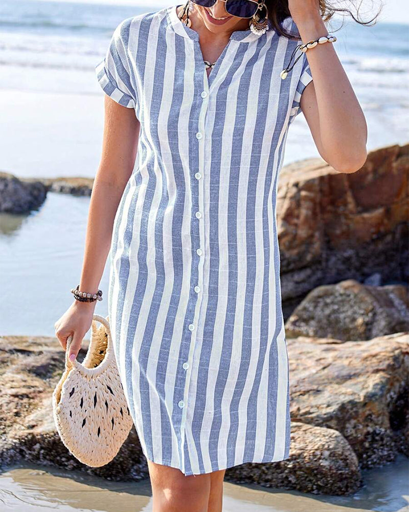 Lidia™ | Abito Camicia a Righe