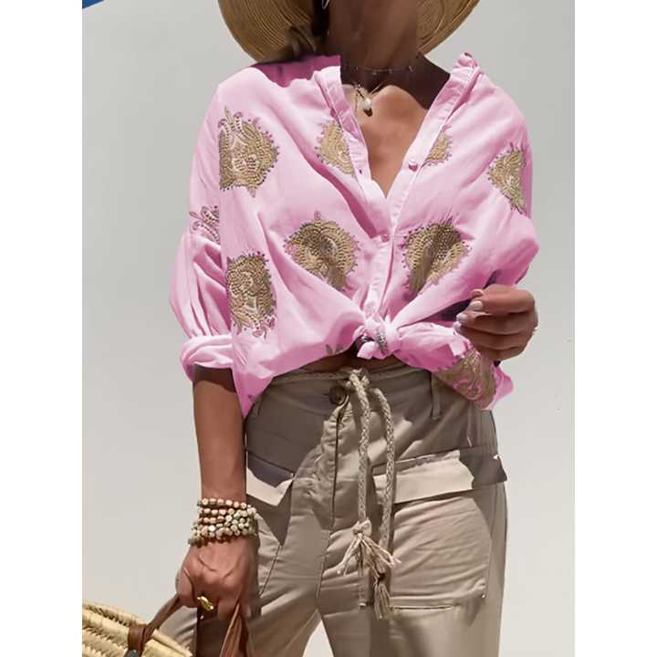 Ornella™ | Blusa Chic con Dettagli Boho