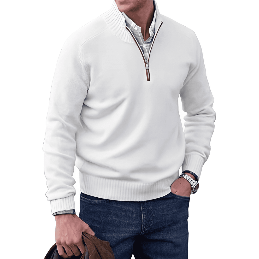 Gualtiero™ | Maglione in cashmere con zip