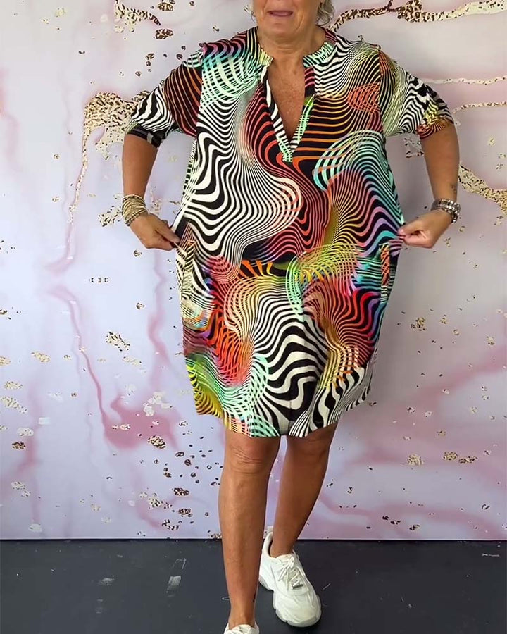 Alessandra™ | Abito colorato con scollo a V