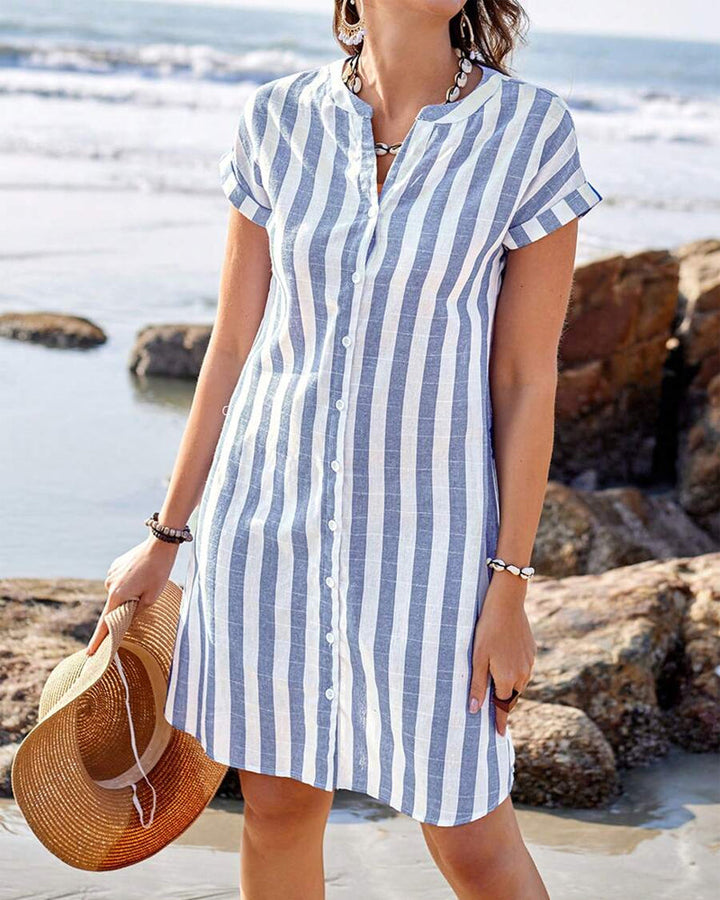Lidia™ | Abito Camicia a Righe