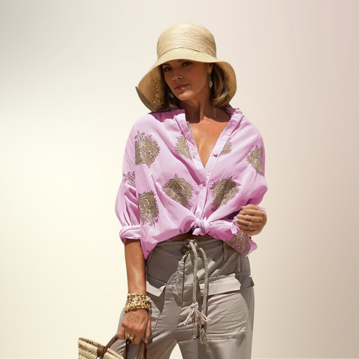 Ornella™ | Blusa Chic con Dettagli Boho