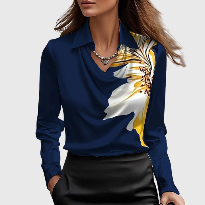 Silvia™ | Blusa Elegante con Collo Arricciato