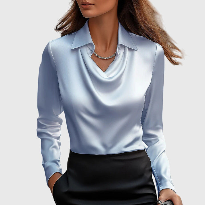 Silvia™ | Blusa Elegante con Collo Arricciato