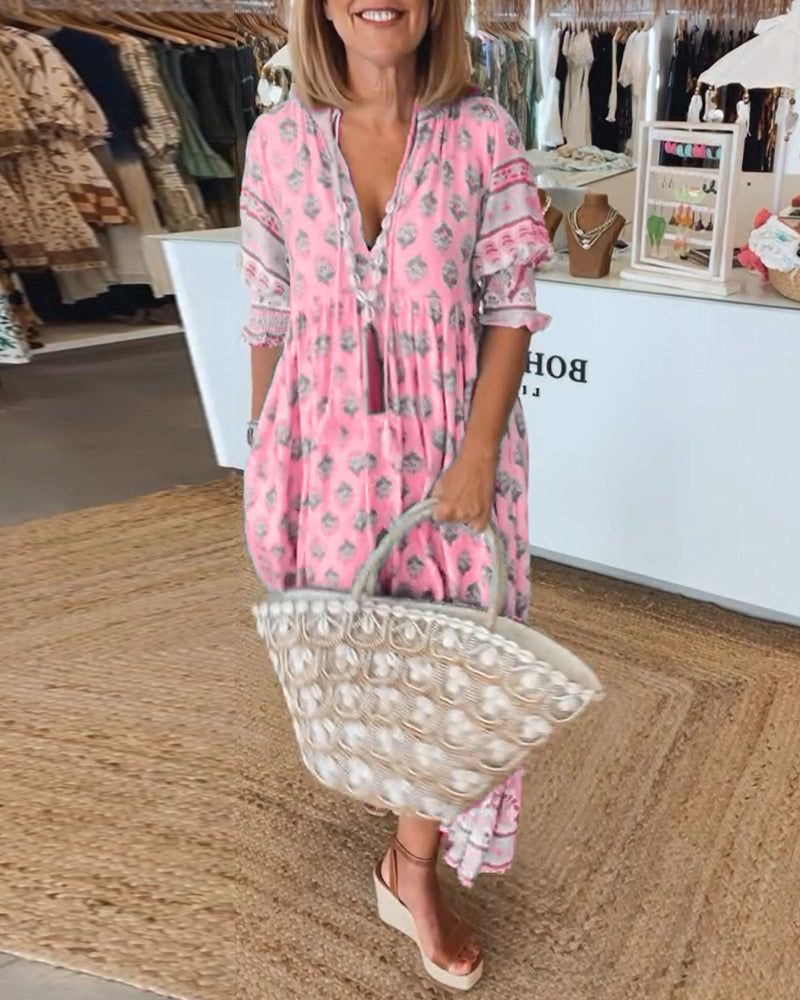 Simona™ | Abito Casual con Stampa