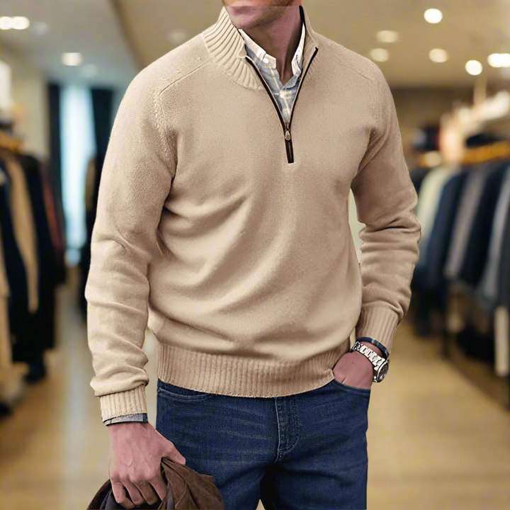 Gualtiero™ | Maglione in cashmere con zip