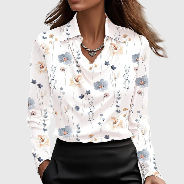 Silvia™ | Blusa Elegante con Collo Arricciato