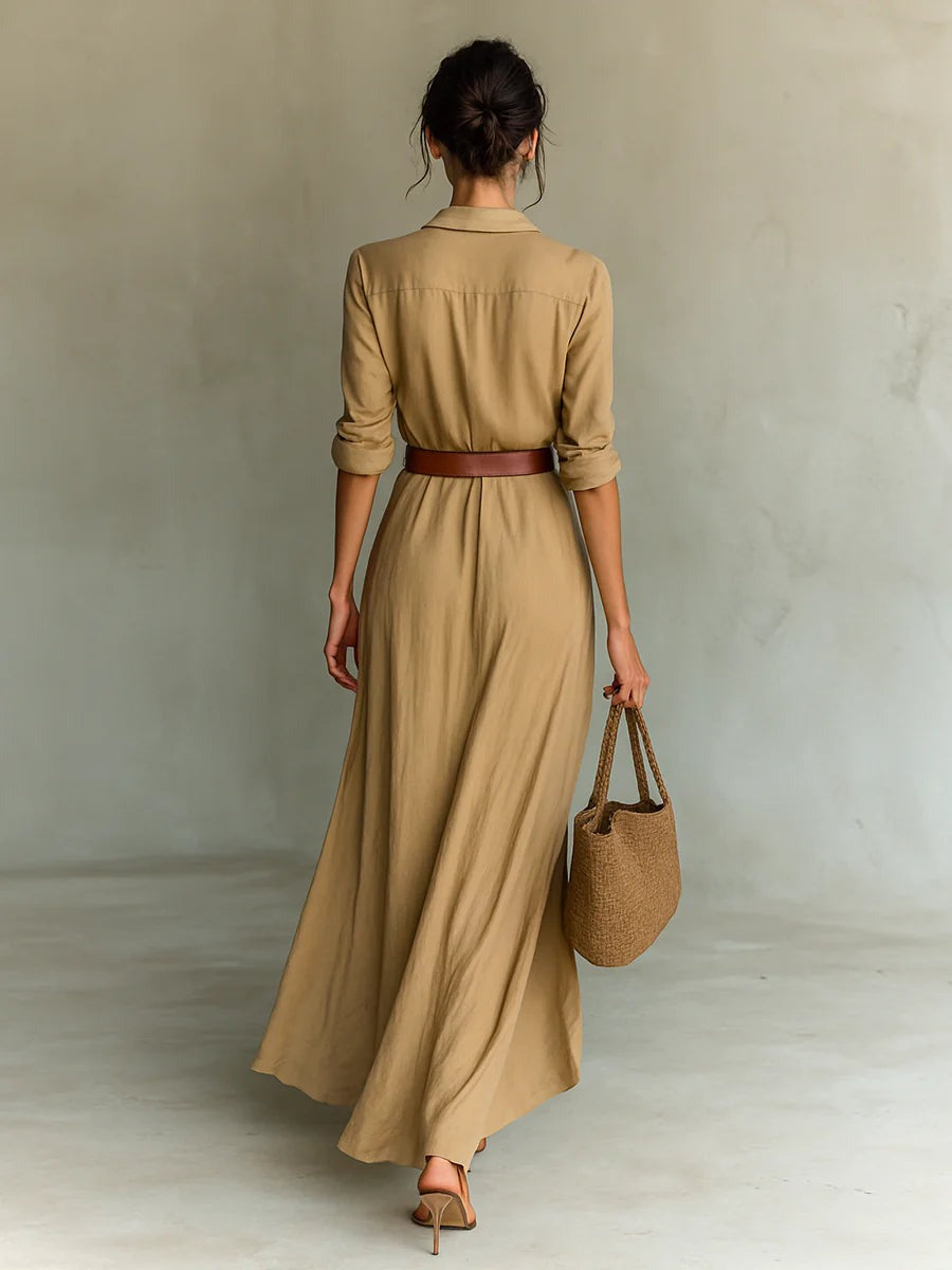 Gisella™|Abito lungo con cintura