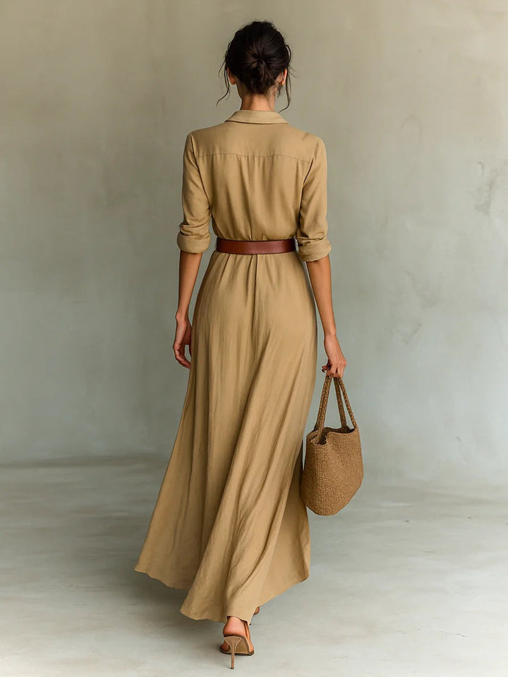 Gisella™|Abito lungo con cintura