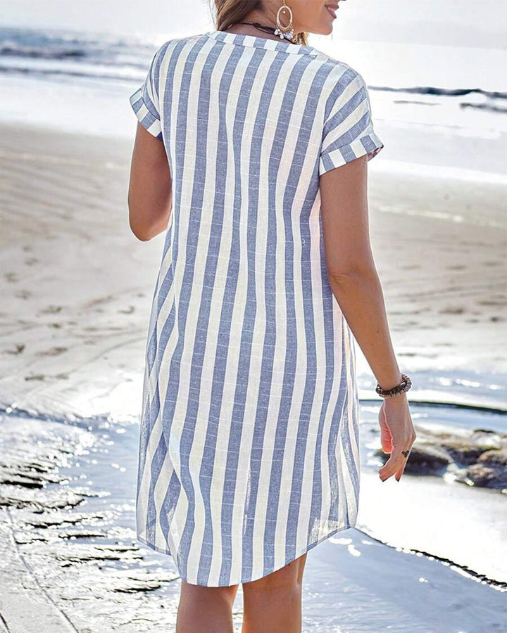 Lidia™ | Abito Camicia a Righe