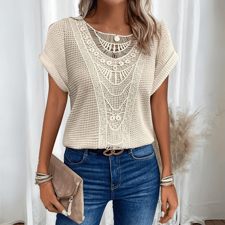 Grazia™ | Blusa Elegante con Dettagli in Pizzo