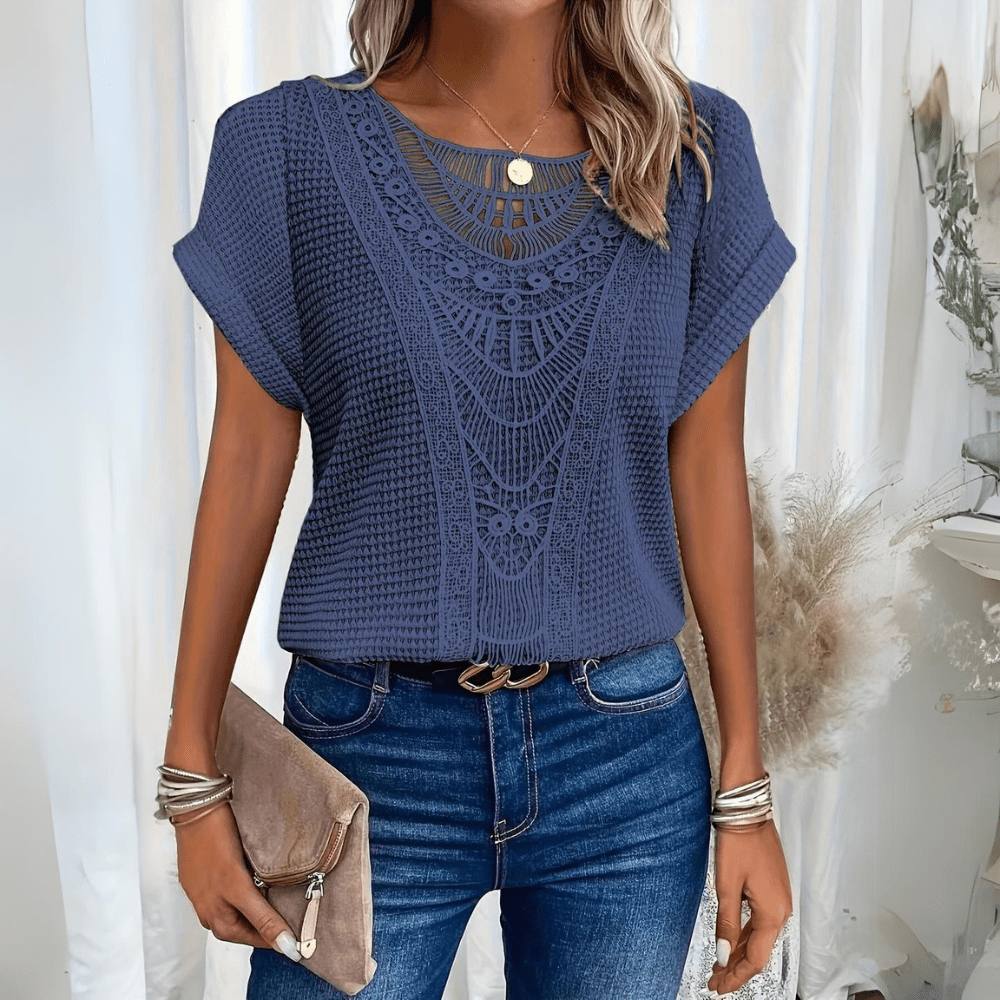Grazia™ | Blusa Elegante con Dettagli in Pizzo