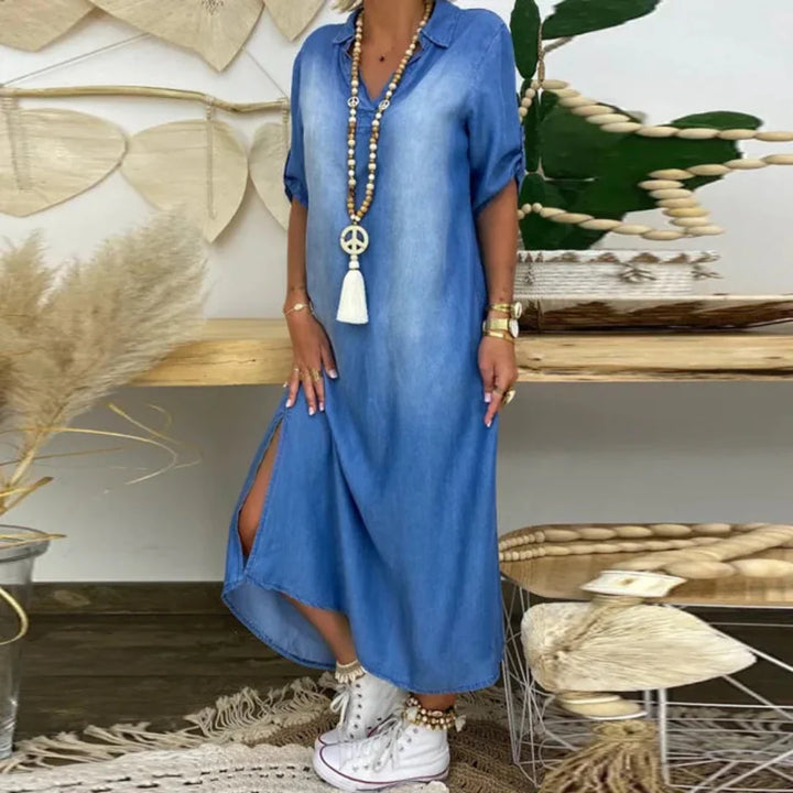 Ilaria™ | Abito in Denim con Scollo a V