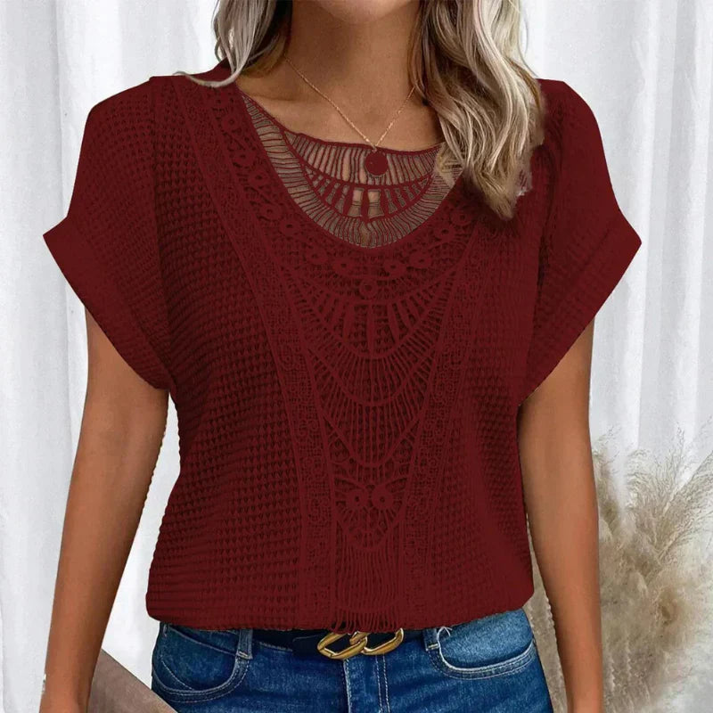 Grazia™ | Blusa Elegante con Dettagli in Pizzo