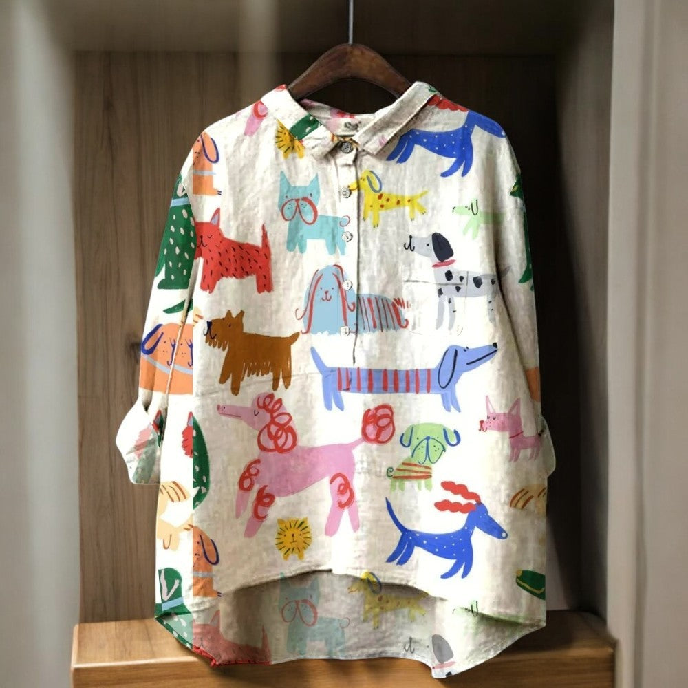Clotilde™ | Blusa esclusiva con stampa artistica