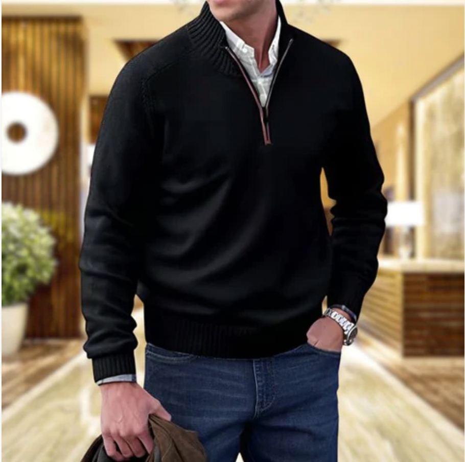 Gualtiero™ | Maglione in cashmere con zip