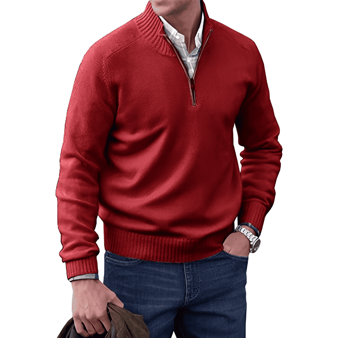 Gualtiero™ | Maglione in cashmere con zip