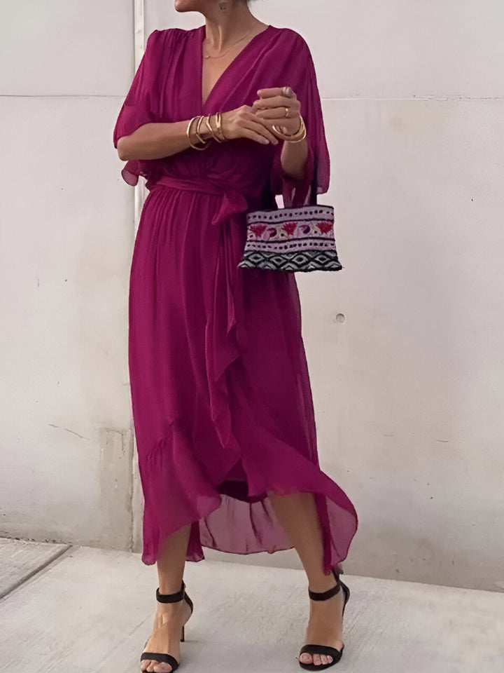 Delfina™ | Abito in Chiffon con Scollo a V