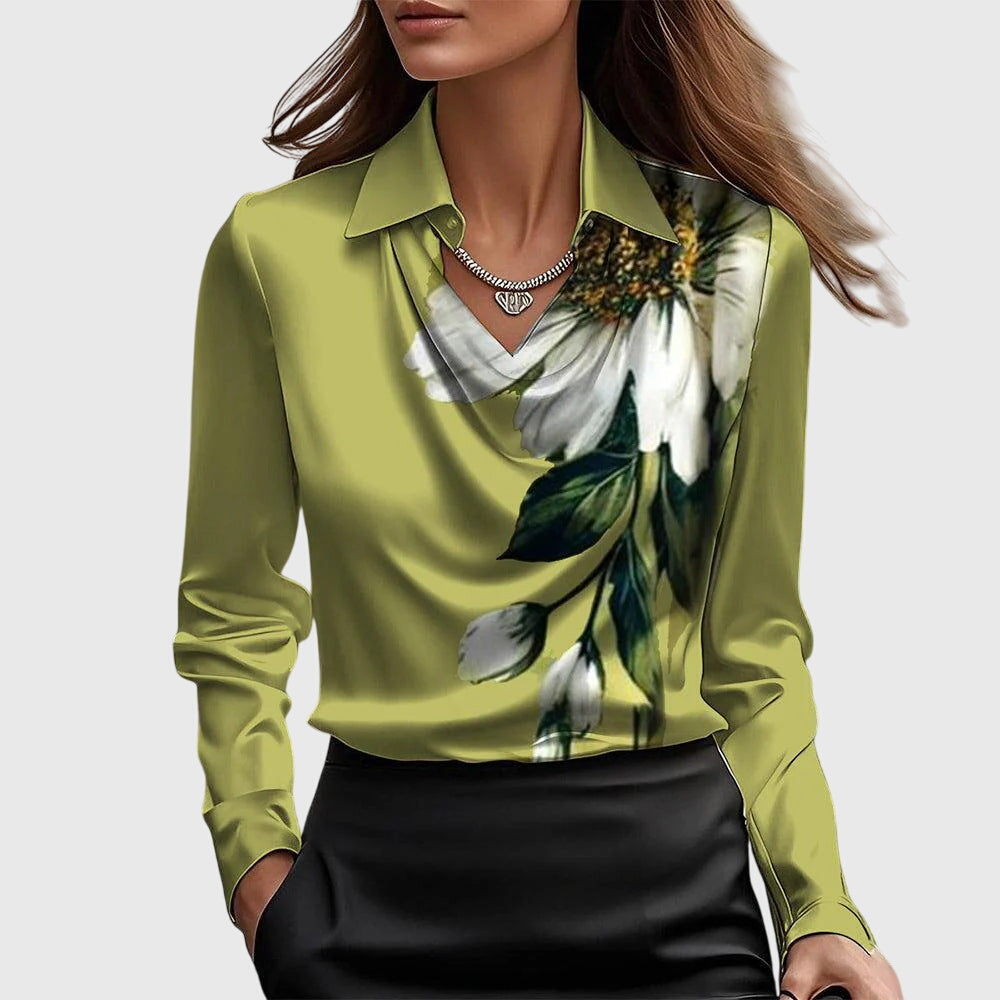 Silvia™ | Blusa Elegante con Collo Arricciato