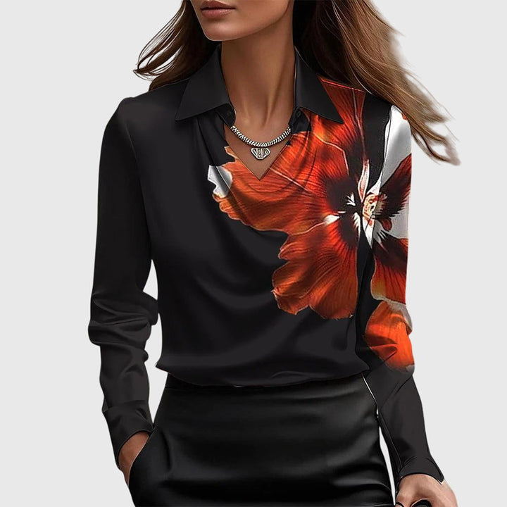 Silvia™ | Blusa Elegante con Collo Arricciato