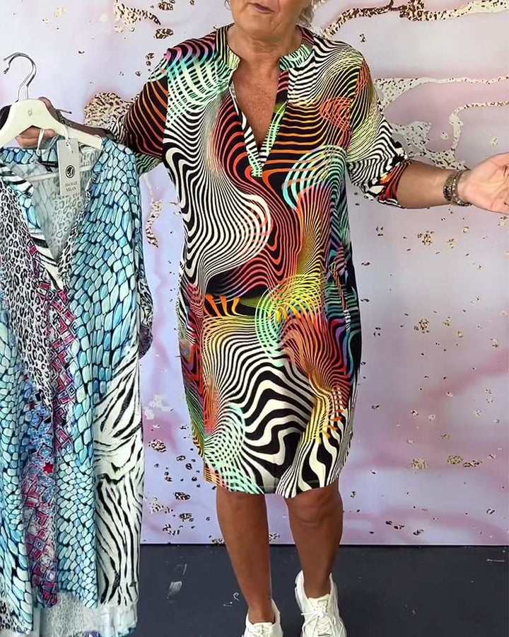 Alessandra™ | Abito colorato con scollo a V