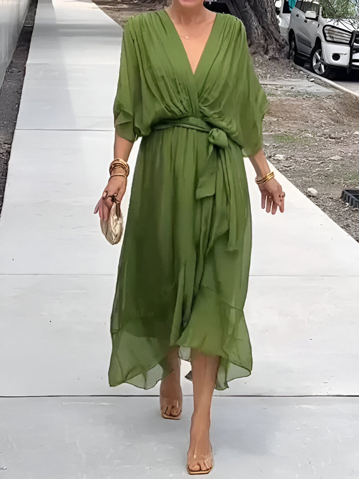 Delfina™ | Abito in Chiffon con Scollo a V