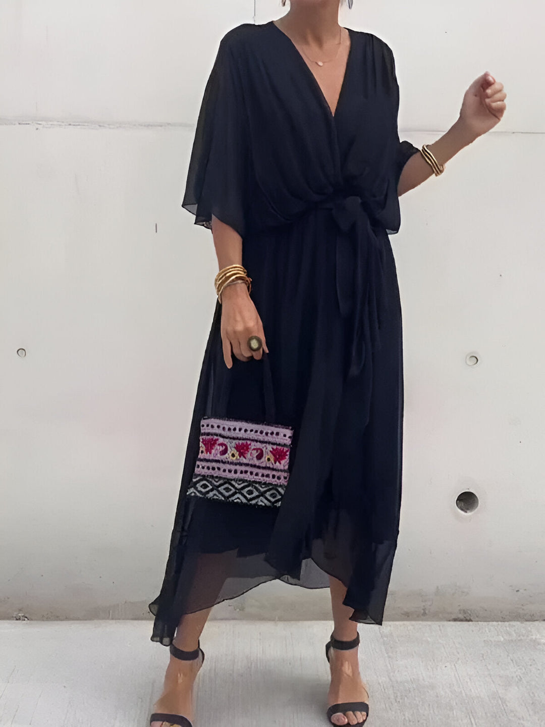 Delfina™ | Abito in Chiffon con Scollo a V