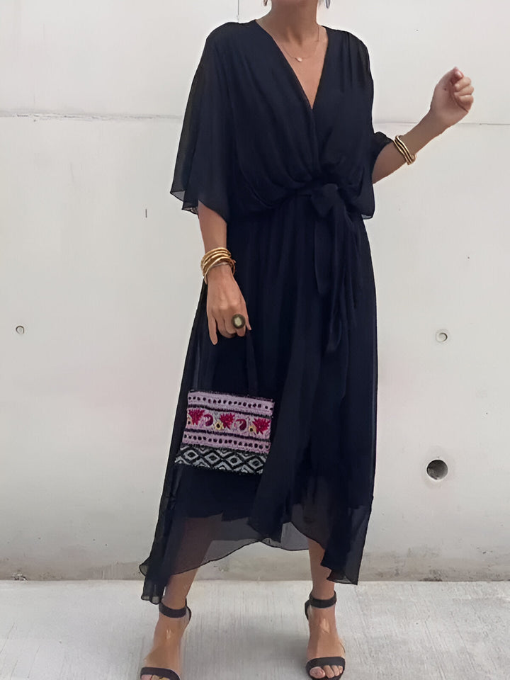 Delfina™ | Abito in Chiffon con Scollo a V