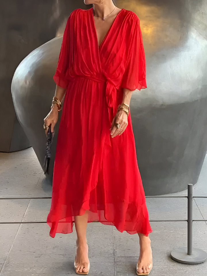 Delfina™ | Abito in Chiffon con Scollo a V