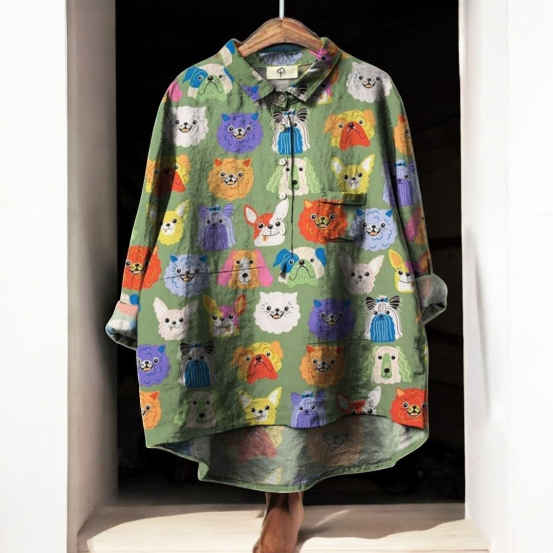 Clotilde™ | Blusa esclusiva con stampa artistica