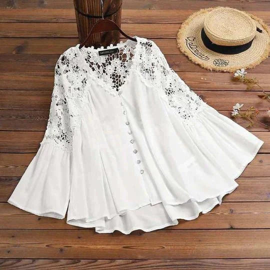 Liliana™ | Blusa in Pizzo con Dettagli Floreali