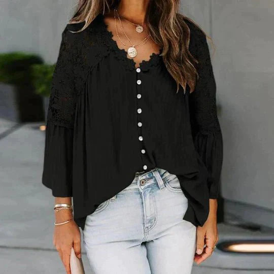Liliana™ | Blusa in Pizzo con Dettagli Floreali