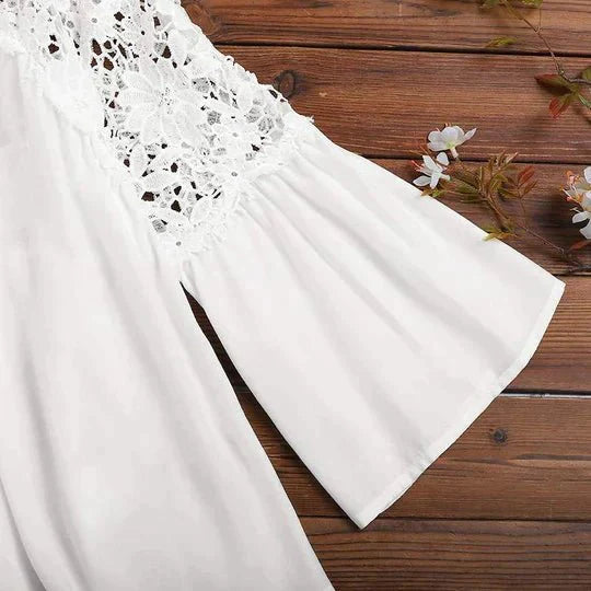 Liliana™ | Blusa in Pizzo con Dettagli Floreali