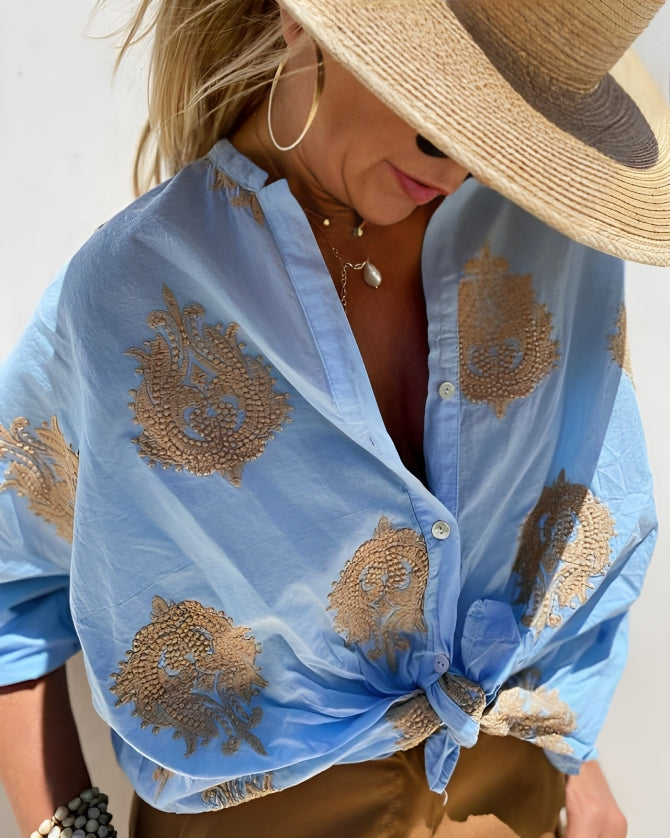 Ornella™ | Blusa Chic con Dettagli Boho