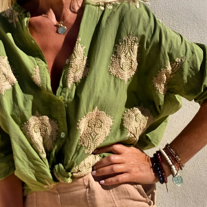Ornella™ | Blusa Chic con Dettagli Boho